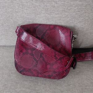 Rebecca Minkoff Sunday Sadlle Leather Snake Print Bag